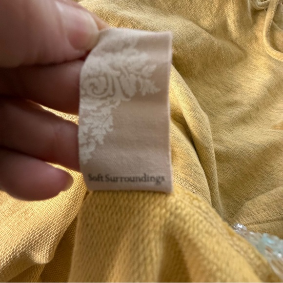 Soft Surroundings Heather Yellow "Soho Pullover" Hoodie Sweatshirt Tunic Size Sm - Picture 13 of 14